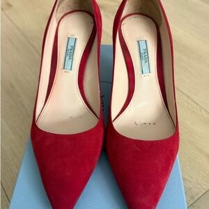 Prada Women's Vibrant Red Heels